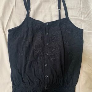 Garage Girl's Medium Crop Top Black